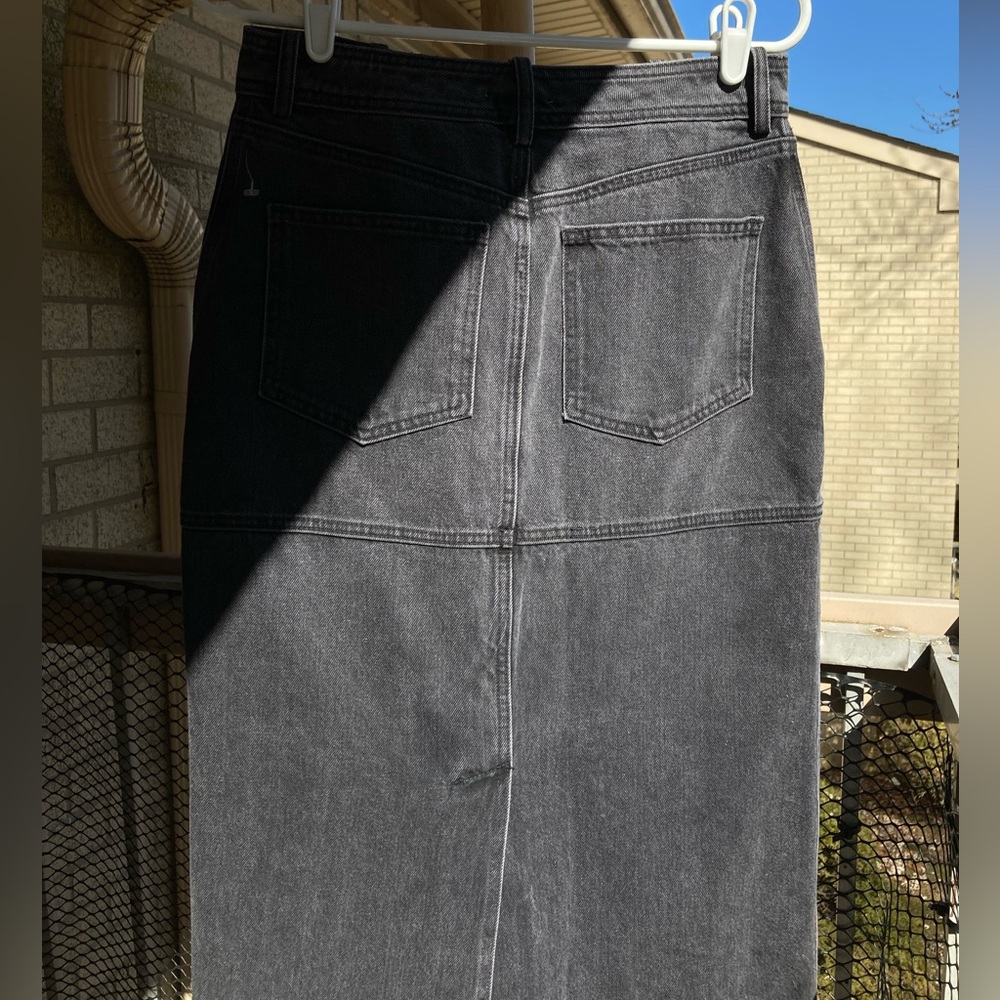ALC Hunter Skirt Black Denim Hunter Panel Maxi Skirt Made in USA Size 2 NEW - Picture 15 of 17